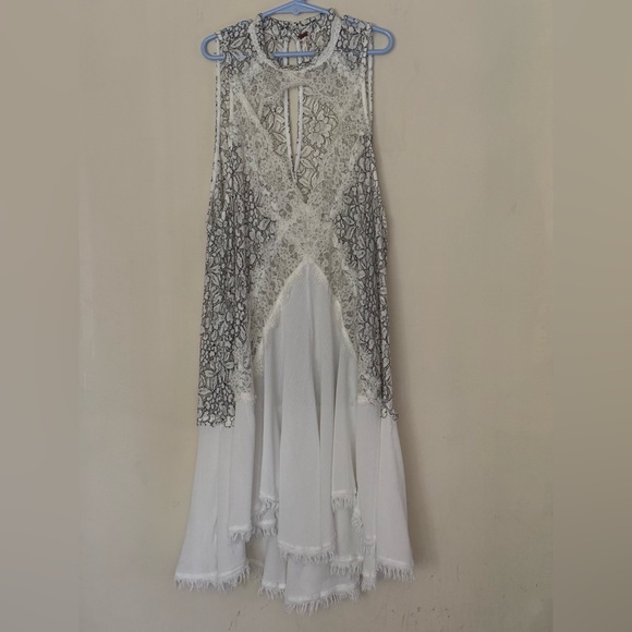 Free People Dresses & Skirts - Free people Cross my heart in Lace Tunic Dress Bohemian Flowy Festival Size M
